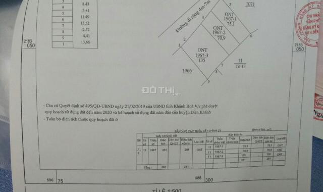 Bán đất tại xã Diên Điền, Diên Khánh, Khánh Hòa, diện tích 135m2, giá 620 triệu