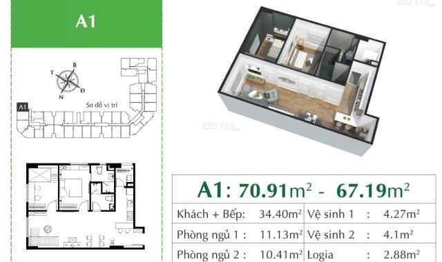 Bán căn góc 67m2, 2PN, 2 mặt thoáng, full NT, dự án Eco City Việt Hưng 1,87 tỷ nhận nhà ở ngay