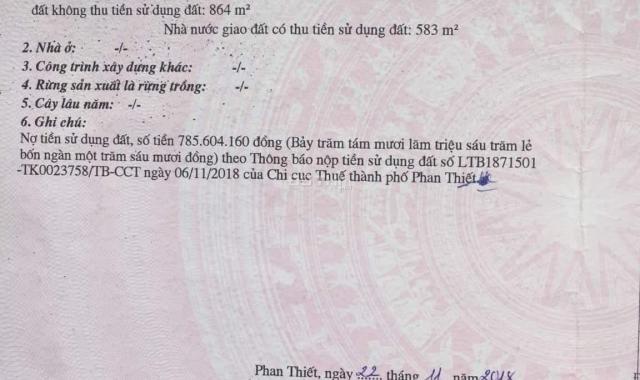Chính chủ bán đất 1447m2, có 583m2 TC, hẻm lớn 4m cách 300m ra đến Nguyễn Đình Chiểu, 6 tr/m2
