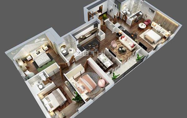 Bán căn hộ chung cư 4 phòng ngủ, full đồ diện tích 140m2 giá 3.4 tỷ - Chỉ cần 25% vào ở