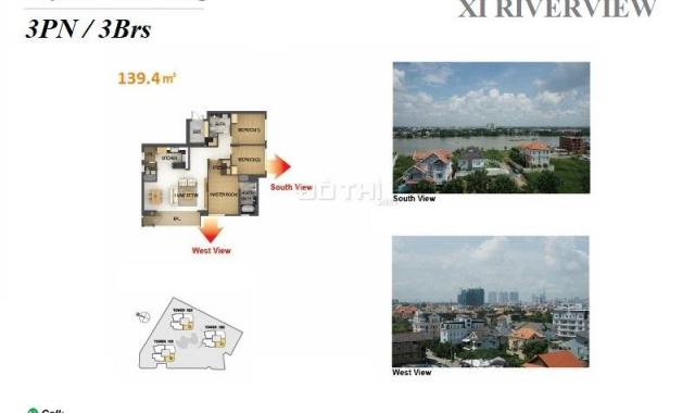 Cho thuê căn hộ tại Xi Riverview Palace 3PN tầng thấp