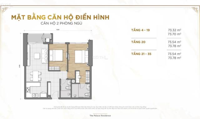 Cần bán gấp căn 2PN The Palace Residence 77.8m2, view Q1, tầng đẹp. LH 0908555853