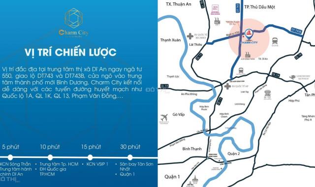 Bán căn hộ chung cư tại dự án Charm City, Dĩ An, Bình Dương, diện tích 55m2, giá 1,2 tỷ