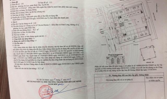 Gia đình định cư Mỹ bán gấp căn hộ Ehome 3 tại Bình Tân, lh chính chủ
