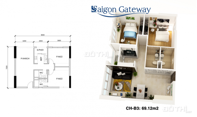 Chính chủ cần bán căn B18 Sài Gòn Gateway mặt tiền Xa Lộ Hà Nội