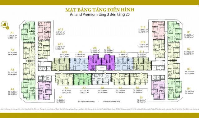 Bán căn hộ tầng 15-07 chung cư Anland Premium Dương Nội, nam cường, dt. 78m2, h. Đb: Giá 1,75 tỷ