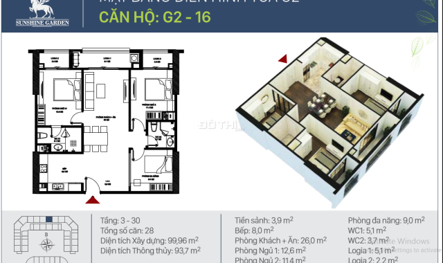 Bùng nổ siêu chính sách Sunshine Garden (Hotline 0974034072) CK 255tr + 5% + 2%, tặng 2 năm phí DV