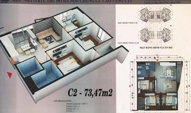 Duy nhất 1 căn góc 73.47m2 chủ nhà cần nhượng lại giá 13.5 tr/m2 dự án CT1 Yên Nghĩa