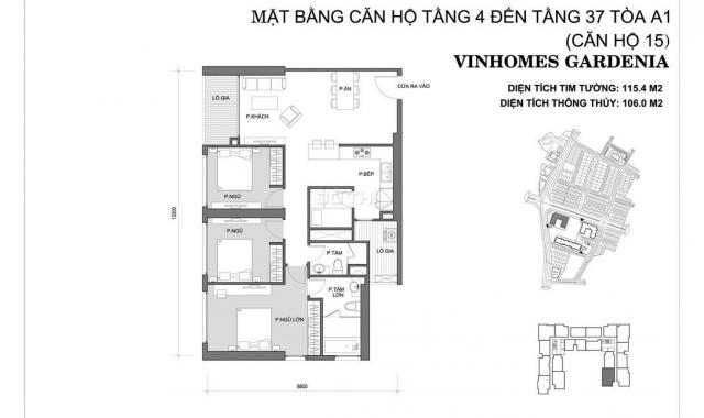 Căn góc 15 tòa A1, nội thất đẹp chung cư Vinhomes Gardenia 105.8m2
