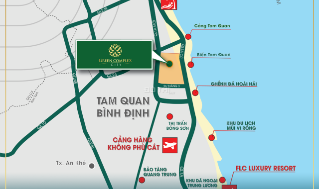 Bán đất nền dự án Green Complex City, Hoài Nhơn, Bình Định, diện tích 100m2, giá 13 tr/m2