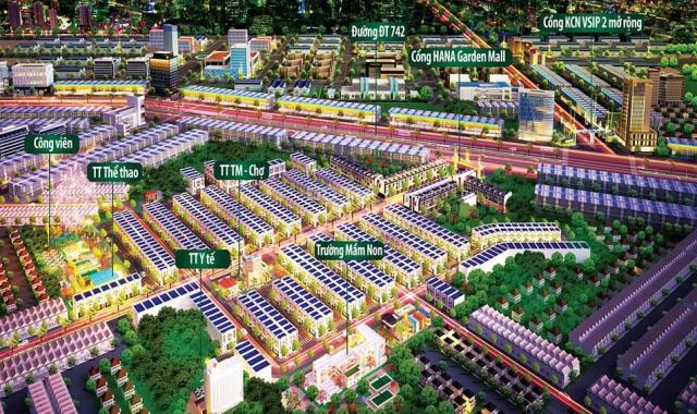 Đất nằm ngay khu A Vsip 2, 150m2, SH riêng, thổ cư full