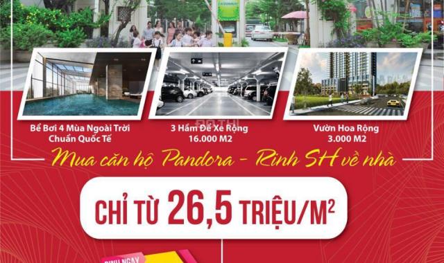 CK đến 5% + Tặng SH 86 triệu + Hỗ trợ 70% căn 2 PN 83m2 chung cư Pandora Tower tầng đẹp, view đẹp