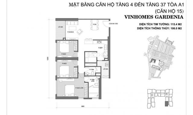 Căn góc 15 tòa A1, tầng đẹp, full nội thất đẹp chung cư Vinhomes Gardenia