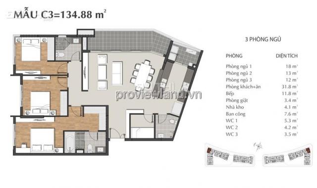 Bán căn hộ Sarimi, thuộc dự án Sala, 3PN, 135m2, full nội thất