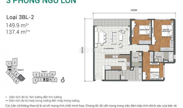 Bán căn hộ Estella An Phú, 3 phòng ngủ, 148m2, đầy đủ nội thất