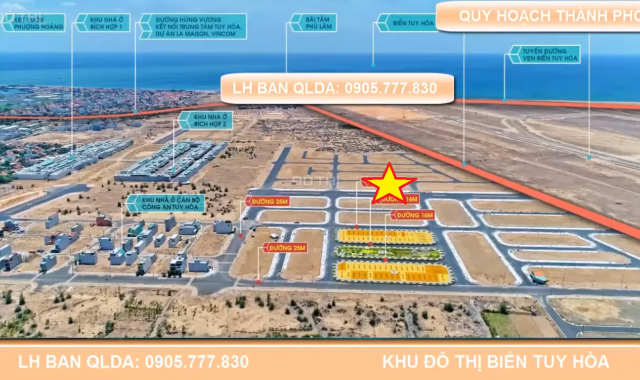 Cần bán lô đất 100m2 mặt tiền đường 42 Phan Chu Trinh, Tuy Hòa, Phú Yên giá rẻ hơn 200 tr
