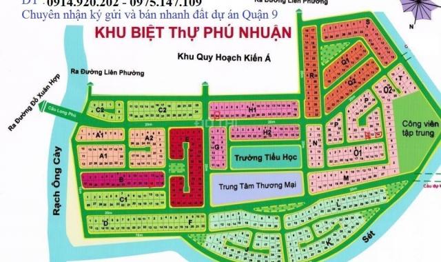 Cần bán 1 số nền đất biệt thự quận 9, dự án khu dân cư Phú Nhuận Phước Long B, sổ đỏ cá nhân