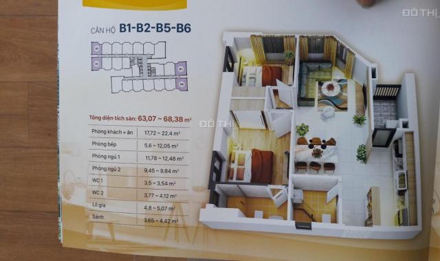 Bán căn hộ chung cư HUD Building Nha Trang, Khánh Hòa DT 63,07m2 giá HĐ + Chênh 450 tr căn gốc CH16