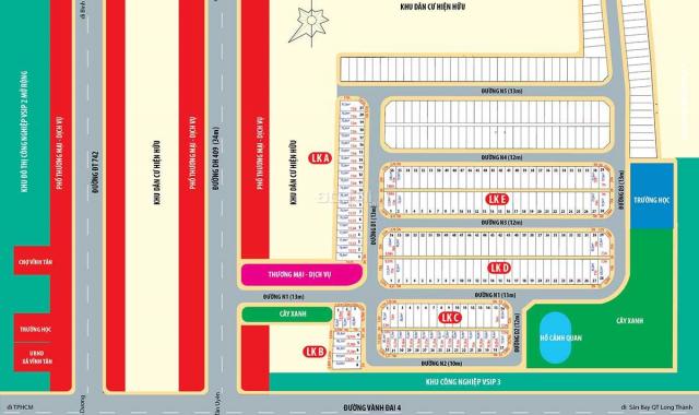 Bán lô đất chính chủ TC 75m2, giá 800 triệu ngay cổng Vsip 2, Tân Uyên, Vĩnh Tân, đã có sổ dân cư