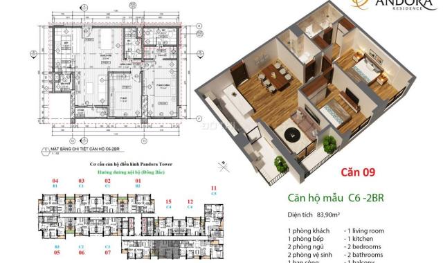 Mở bán chung cư Pandora Thanh Xuân 78 - 140m2, 2 - 3 PN, CK ngay 2% - 5%, 100% căn hộ hướng sáng