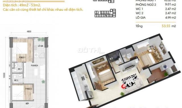 Bán căn hộ Prosper Plaza 50m2 (2PN) view Phan Văn Hớn. Giá 1.9 tỷ