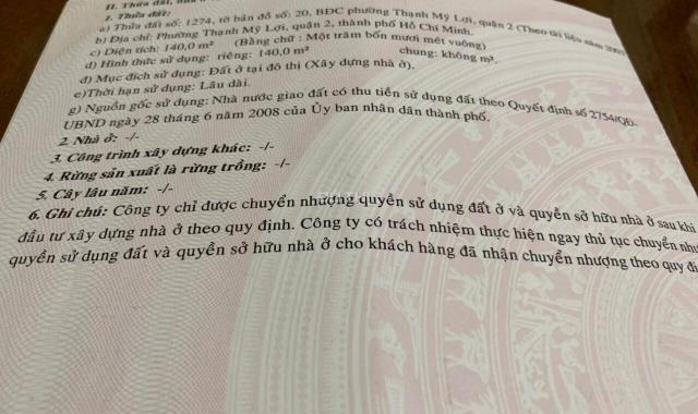 Bán đất Thạnh Mỹ Lợi dự án Quang Trung gần khu hành chính nền 22 (140m2) 72 triệu/m2