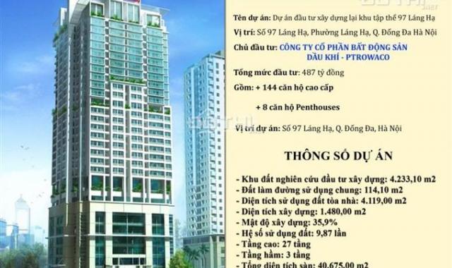 Bán căn hộ cao cấp Petrowaco 88m2 97 Láng Hạ, Đống Đa, Hà Nội, giá bán 3,45 tỷ