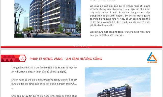 Bán căn hộ chung cư tại dự án Núi Trúc Square, Ba Đình, Hà Nội, diện tích 56m2, giá 40 triệu/m2