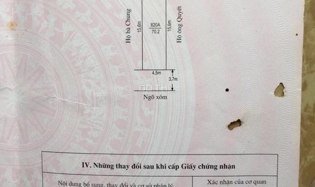 Bán 70.2m2 đất thổ cư tại Hồng Thái, An Dương, cách đường World Bank 150m. LH: 0976 244 376