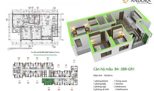 Chính chủ cần bán gấp căn 2 PN, 78m2 hướng mát tầng đẹp tại Pandora Tower đầy đủ tiện ích đẳng cấp