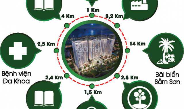Căn hộ cao cấp 2pn full nội thất chỉ hơn 60tr trung tâm TP Thanh Hóa