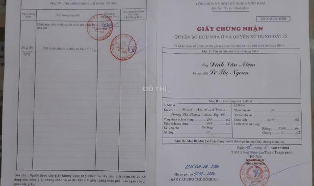 Bán nhà tại ngõ 110, Nguyễn Hoàng Tôn, quận Tây Hồ, Hà Nội, giá tốt