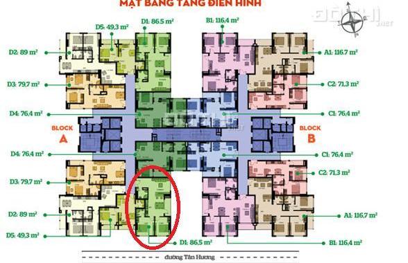 Cần tiền bán gấp căn góc 86.5m2 dự án Tân Hương Tower