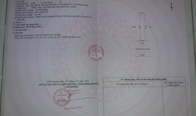 Đất nền, sổ đỏ riêng, thổ cư 100%, đối diện đại học Việt Đức, Mỹ Phước 4, chỉ 800 tr/100m2