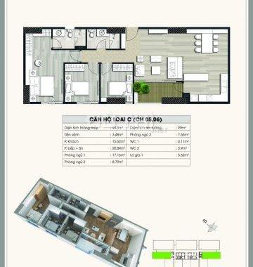 Bán rẻ ch chung cư cao cấp Ecolife Capitol 95m2, 3 phòng ngủ, căn góc, view đẹp thoáng, tầng đẹp