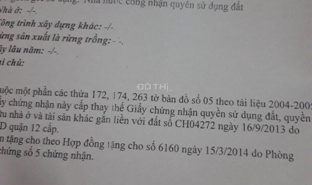 Bán đất Tân Thới Hiệp 7, Quận 12, 4mx12m, thổ cư 100%, 2 tỷ 550 triệu TL