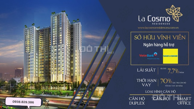 Booking có hoàn tiền đợt 2 dự án La Cosmo Residences căn hộ có lửng đầu tiên Q. TB, giá 55 tr/m2