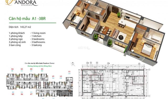 Quỹ căn đẹp nhất giá rẻ tại chung cư cao cấp Pandora Tower 53 Triều Khúc - Thanh Xuân