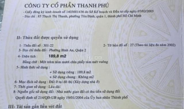 Bán đất Bình An khu Trần Não, dự án Thạnh Phú nền A.5 (190m2) 150 triệu/m2. Tel 0918481296