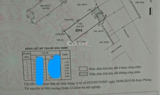 Bán nhà đường Phan Văn Hớn, Phường Tân Thới Nhất, Quận 12 DTCN 38m2 giá 3 tỷ