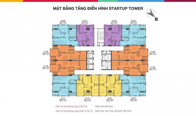 Bán căn góc 3 PN chung cư Startup Đại Mỗ, Nam Từ Liêm