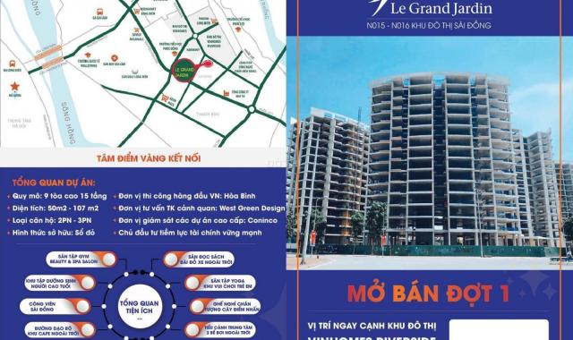 Le Grand Jardin - chung cư Sài Đồng, Long Biên NO15, N016, 0982694011 hỗ trợ LS 0% 15 tháng