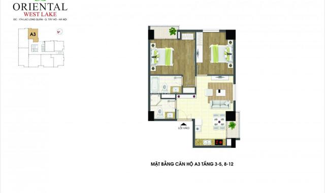 Bán căn hộ 90.9m2/2PN nhận nhà ngay, full nội thất, tại chung cư Oriental Westlake