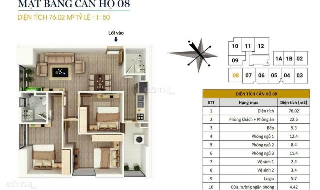 Bán căn góc 08, 76m2, 3PN tại CC FLC Star Tower 418 Quang Trung, Hà Đông, giá 1,4 tỷ - 0934515659