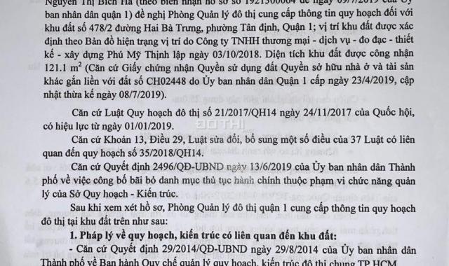Bán khu đất tuyệt đẹp - Giá cực tốt ở 478/2 Hai Bà Trưng, Tân Định, Q1