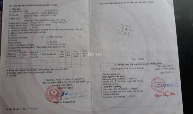 Cần bán 50m2 đất tại Văn Nội, Phú Lương, Hà Đông, HN