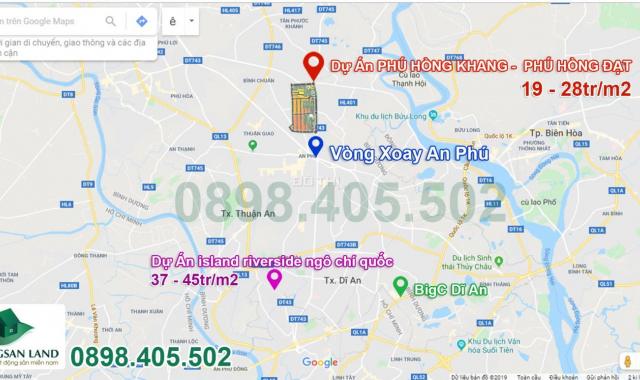Dự án mới 3 mặt tiền Thuận An - Phú Hồng Khang 6,5ha 621 lô - Giá 19 tr/m2. 0898405502