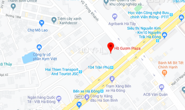 Cho thuê sàn TTTM tòa Hồ Gươm Plaza 110 Trần Phú, Hà Đông. Đẹp nhất Hà Đông