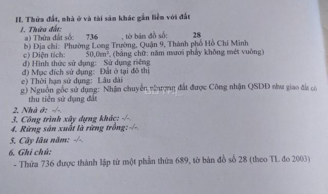 Bán lô đất hẻm 1088, Nguyễn Duy Trinh, DT 50m2 TC, khu đông dân cư, hỗ trợ ngân hàng, giá 2.42 tỷ