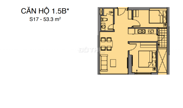 Mipec Rubik 360 - căn hộ 2PN/53.3m2 chỉ với 2.2 tỷ, full nội thất. Vay LS 0%